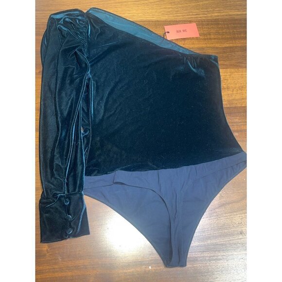 ALIX NYC Dakota Velvet Bodysuit in Jasper Large New Womens Top Blouse - Picture 10 of 15